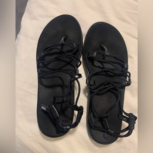 Teva gladiator style sandals, black, size 10